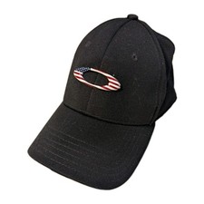 Oakley Men's Tincan USA American Flag 3D Emblem Hat Cap Classic Flex Size S/M