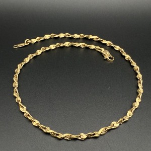Vintage 3mm Nugget Link Anklet 24K HGE Gold Plated Chain 11.5" Modern Minimalist