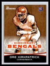 2012 Bowman Football #185 Dre Kirkpatrick Gold Rookie Card RC Cincinnati Bengals. rookie card picture