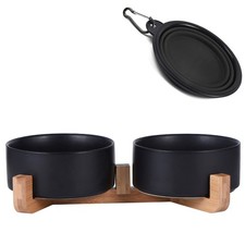 Ceramic Pet Bowls with Stand, Non-Slip Food and Water Bowl Set 13.5OZ/5.1 in 