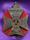 Genuine WW1/2 The Kings Royal Rifle Corps Blackened Brass Cap Badge w/slider
