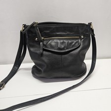 Vintage GREAT AMERICAN LEATHER WORKS Medium Black Leather Shoulder Bag
