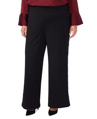 Vince Camuto Women's Plus Sz Pants 2X Size Lace-Stripe Pull-On