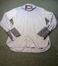 Ted Baker Endurance Classic Fit Purple Striped Dress Shirt Size 16