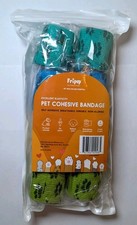 Pet Self Adhesive Wrap Cohesive Bandage 8 Rolls 2in Pawprints for Pets Legs Care