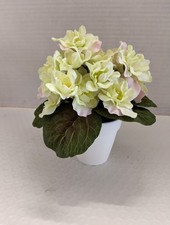 ARTIFICIAL 6" Miniature African Violet - CREAM with a touch of Pink