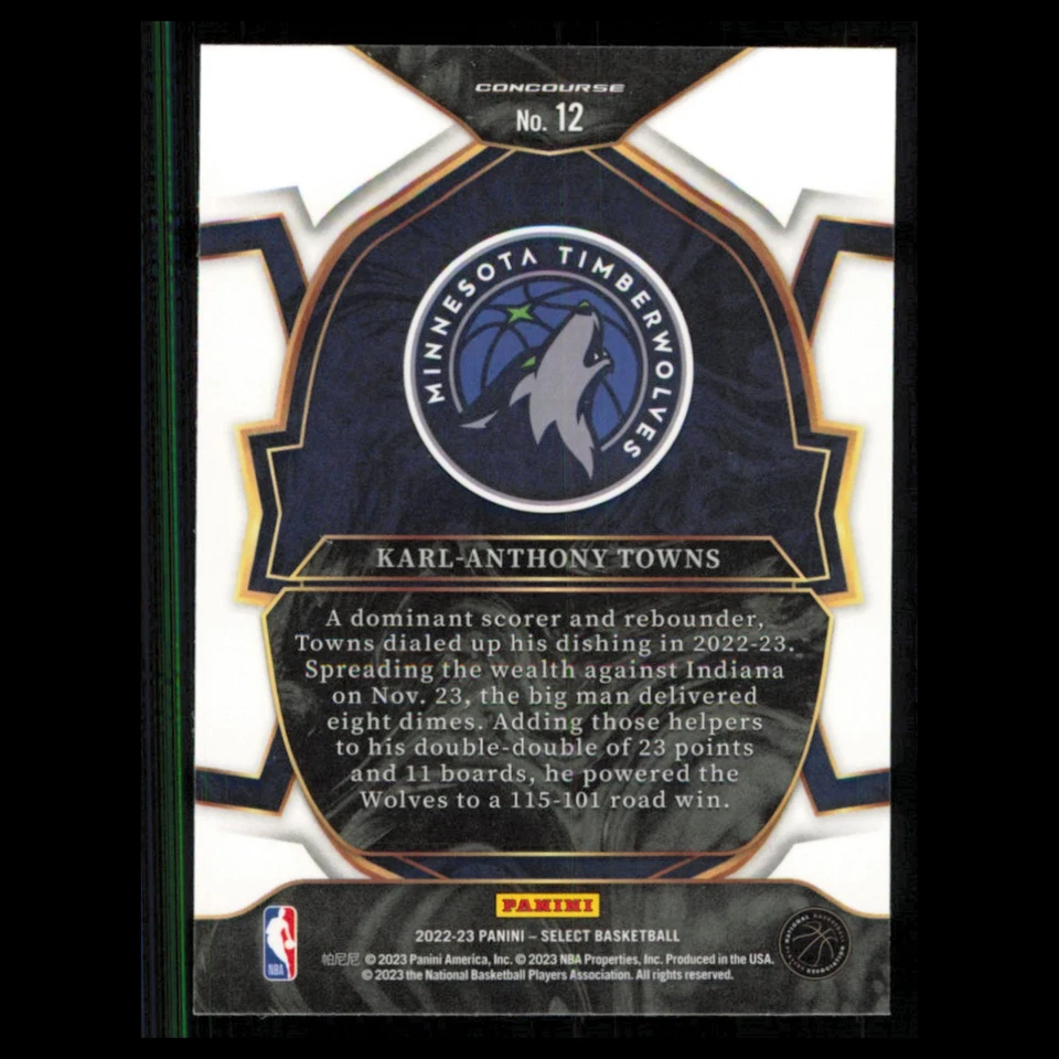 Karl-Anthony Towns #12 2023 Panini Crown Royale Minnesota Timberwolves Card NBA - Image 2 of 3