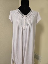 Vintage Miss Elaine Light Pink Nightgown Lace Flowers With Cap Sleeves Sz Large