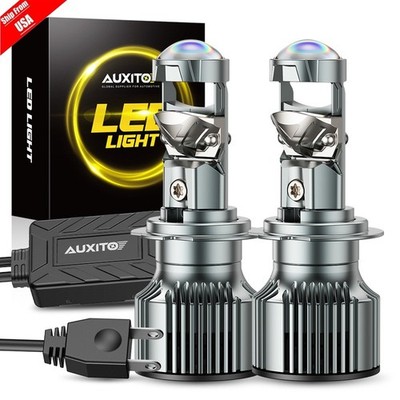AUXITO H7 Bi LED Projector Lens LED Headlight Bulbs 500000LM High Low Beam 100W