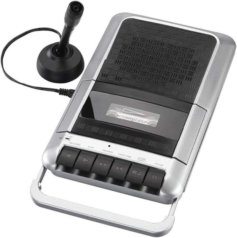 PROSCAN Cassette Player  Recorder with Microphone Headphone Jack Aux In Black