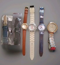 ASSORTED WOMENS NEW/USED WATCHES. 2 LEATHER WATCH BANDS BONUS.