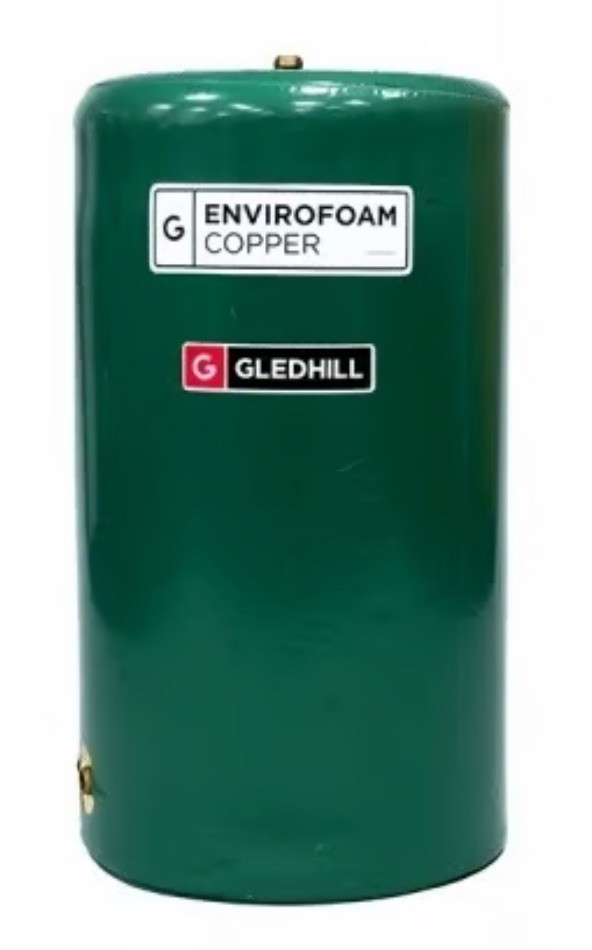 Gledhill BDIR16 Cylinder Direct Vented 1200mm x 400mm Foam Lagged 136 Litres