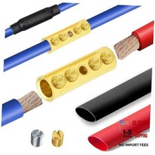 Wire Butt Connectors Kit 6PCS Screw Type Quick Wire 4 Gauge Pure Brass
