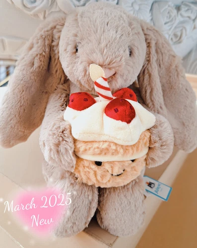 Jelly Cat Bashful Beige Birthday Bunny Cake🎂🐰 18CM - Picture 2 of 11