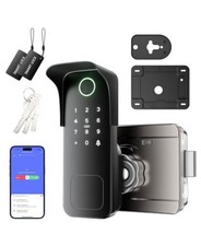 Smart Gate Lock Keyless Electronic Fence Lock with App, Keypad, IC Card, Keys