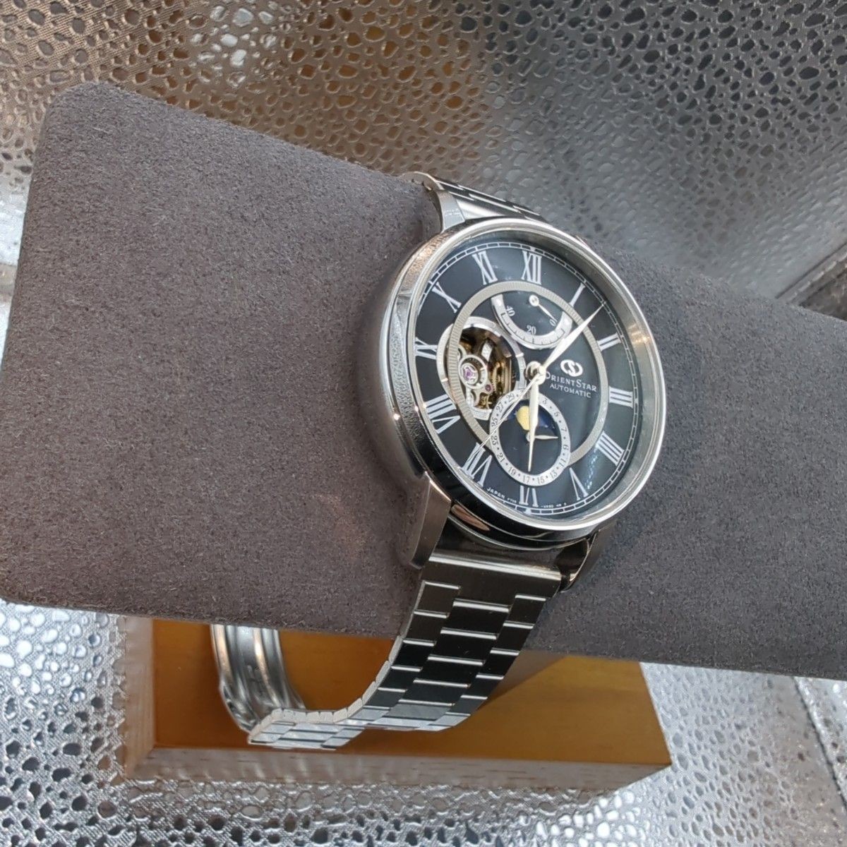 Orient Star Semi Skeleton Automatic Black Dial Me… - image 6