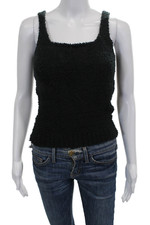 Skims Women Basic Tank Black Square Neck Slee...