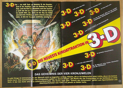 DAS GEHEIMNIS DER VIER KRONJUWELEN - Kinoplakat A1 quer ´83 - 3D - F. Baldi