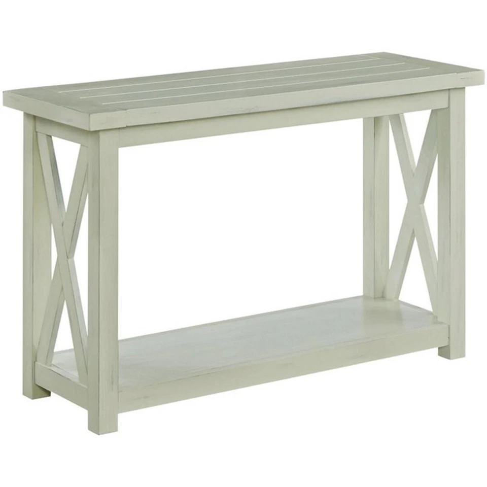 Homestyles Seaside Lodge Wood Console Table in Off White - Image 4 of 4