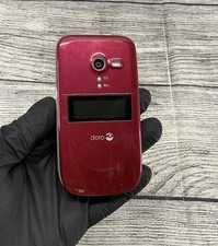Doro PhoneEasy 626 Consumer Cellular Flip Phone Red Used WORKS - See Description