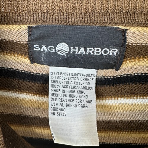 SAG Harbor Sweater Women Size XL Brown Multi Striped Long Sleeve Mock Neck Knit - Picture 3 of 12