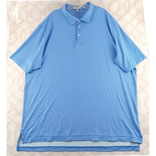 Peter Millar Summer Comfort Blue Geometric Print Polo Shirt Mens XXL