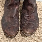 Vtg Code West Men’s Brown Leather Cowboy Boots Size 10.5 Western w/Star Toe Tips — photo 4