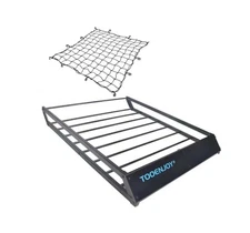 TOOENJOY Roof Rack Basket with Net, 43’’x 35’’x 4.7’’, Anti-Rust Rooftop Carg...