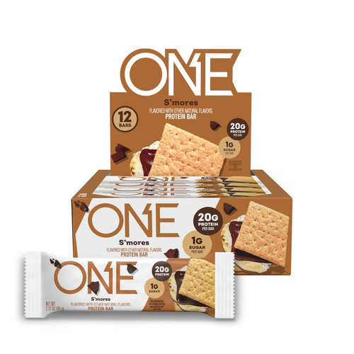 Protein Bars, Smores, Gluten Free with 20g Protein and 1g Sugar, Pantry Stapl...