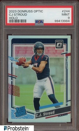 2023 Donruss Optic Holo Prizm #244 CJ Stroud Texans RC Rookie PSA 9 MINT