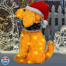 MUMTOP Dog Lighted Outdoor Christmas Decorations, Indoor Outdoor 