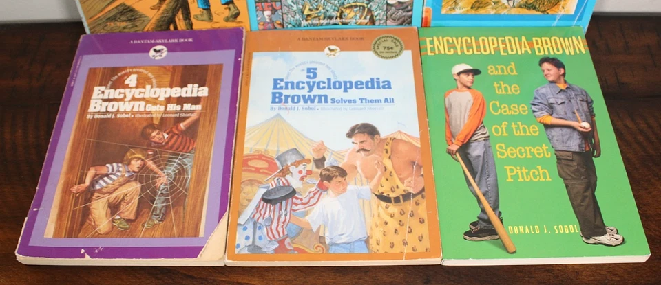 ENCYCLOPEDIA BROWN BOOK LOT Donald Sobol 6 Vintage Mystery Books #1 4 5 7++ - Image 3 of 4