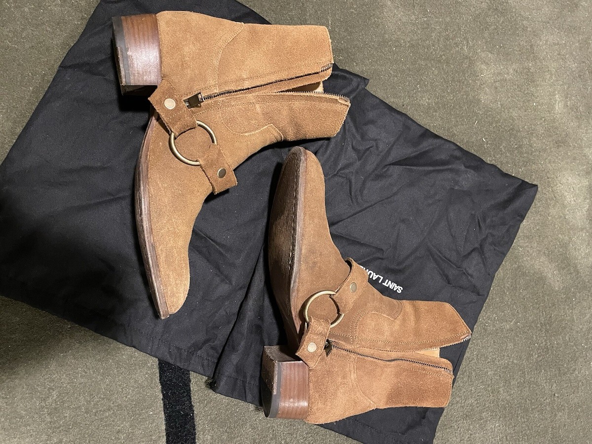 Saint Laurent Wyatt Harness Suede Boot - EU 41/US 8 | eBay