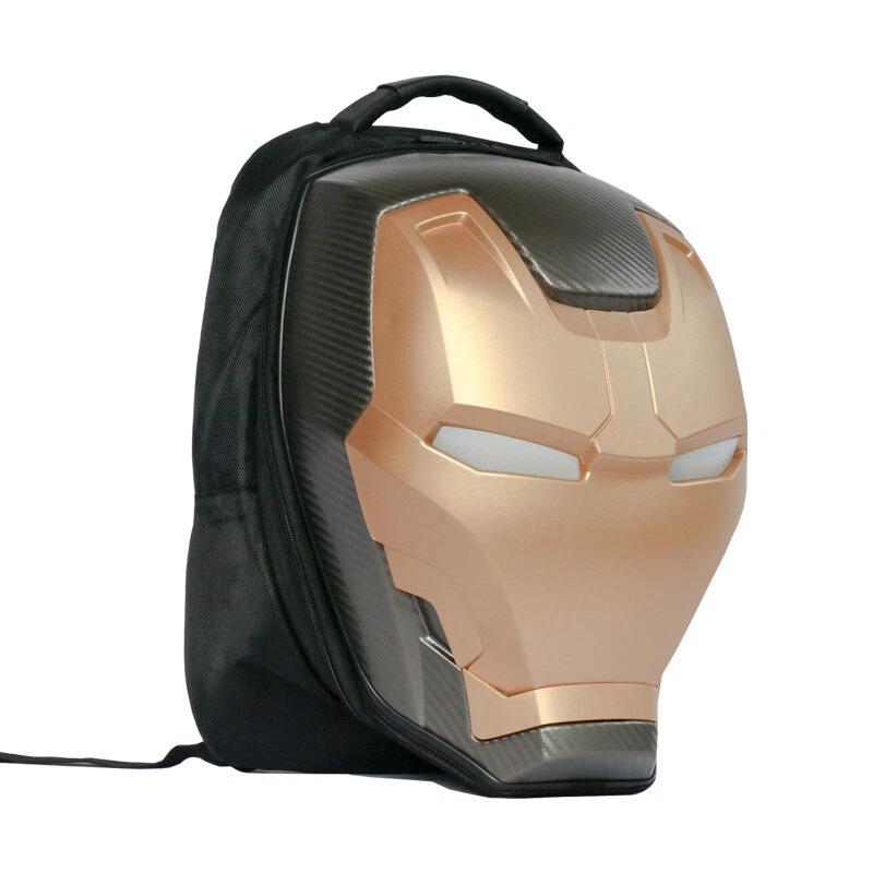 Iron Man Helmet Bag LED Eyes 3D Luminous Backpack Shoulder Bag Student Bag  Prop | eBay