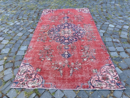 Turkish area rug,Handmade rug,Vintage rug,Wool rug,Bohemian area rug 4,0 x 7,0ft - 第 5/10 張圖片