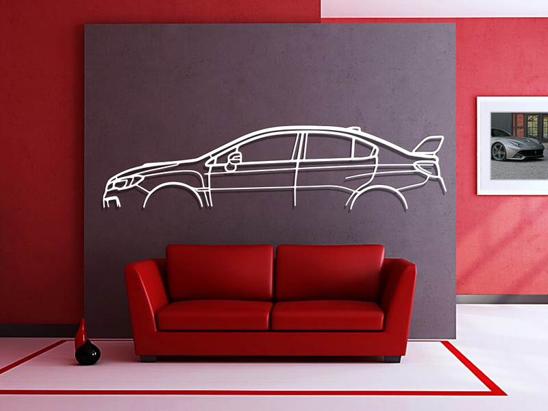 3D Acrylic Metal Car Wall Art Poster USA WRX STI VA Home Decor