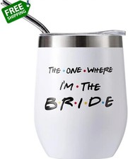 Bridal Gifts for Bride to Be - 12Oz Wine Tumbler and Straw, Engagement Gifts Wed