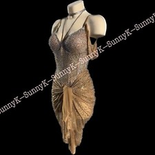 jz Handmade Women Samba Ballroom Swing Salsa Rumba Latin Dance Dress RHYTHM
