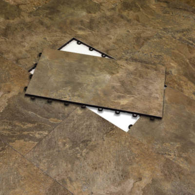 12''x24'' BASEMENT FLOORING DIY Lexington Slate - 2 SQ FT per Tile - Made In USA