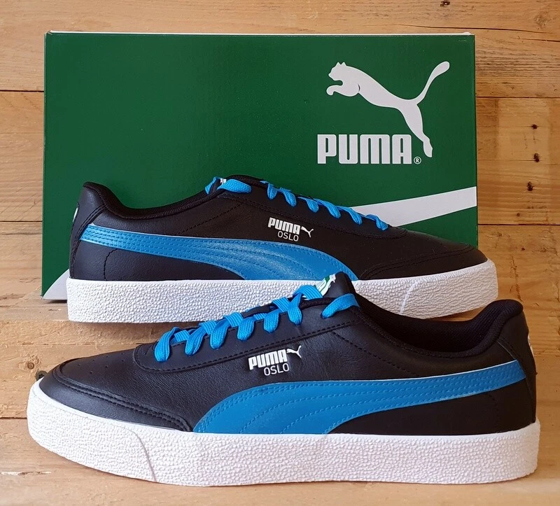 Puma Oslo Vulc scarpe da ginnastica basse in pelle UK8.5 US9.5 E42.5 374977 03 nero blu bianco