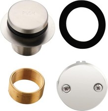 Brushed Nickel Tub Drain Tip-Toe Trim Set Conversion Kit