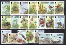 ALDERNEY 1994/1998 FLORA AND FAUNA SET OF 21 SGA60/SG77 UNMOUNTED MINT