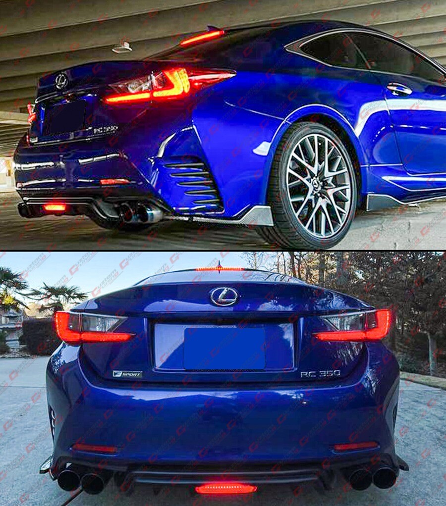 For 15-18 Lexus RC300 RC350 F-Sport CTM V2 Gloss Black LED Rear Bumper ...