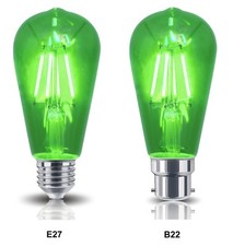 RED BLUE GREEN AMBER PURPLE Vintage LED Edison Style Light Bulbs Coloured ST58 