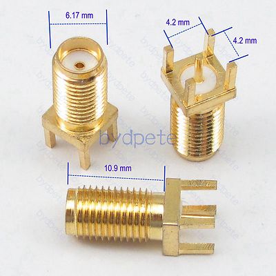 SMA female jack Panel Mount socket PCB Solder square equally RF Connetor 10.9mm