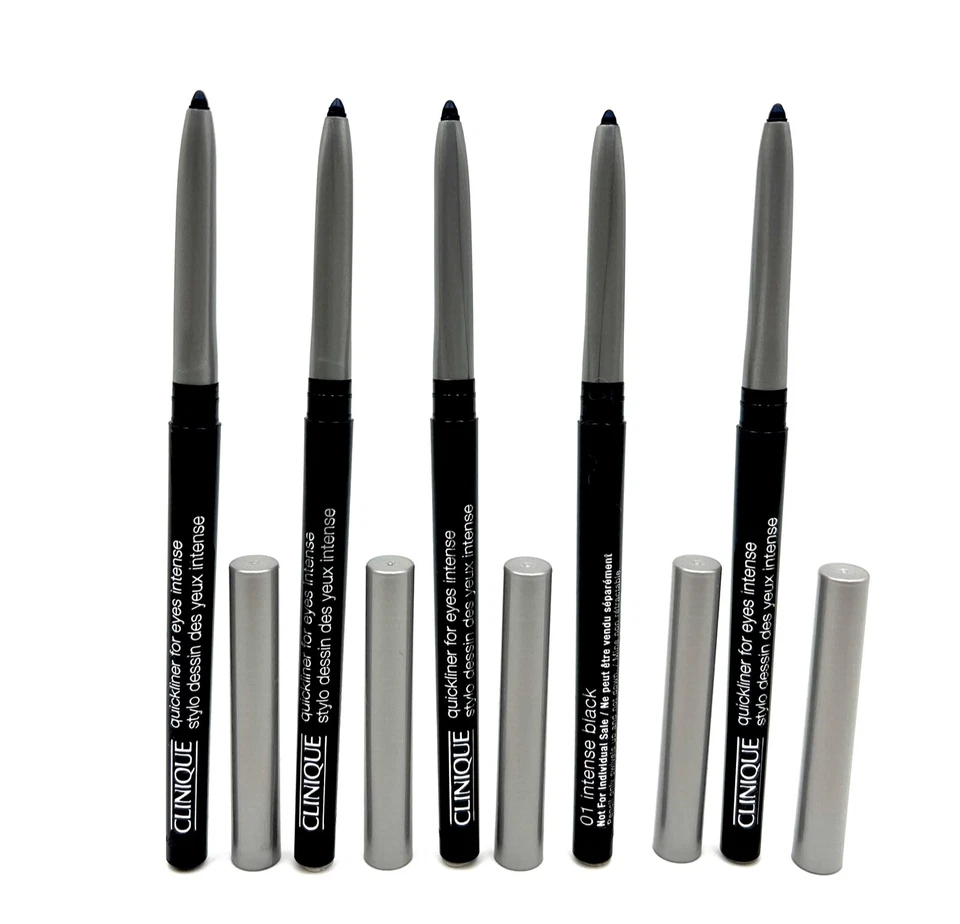 Lote de 5: Clinique Quickliner para ojos delineador de ojos intenso ~ 01 negro intenso Foto 2 de 4