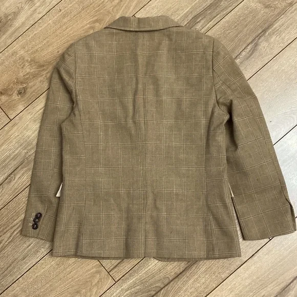 MARNI single-breasted checked cotton blazer in tan Size 6 Unisex $275 - Image 4 of 4
