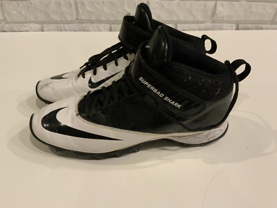 NIKE Superbad Shark Mens US 11.5 Football Shoes Cleats White