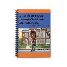 Spiral Notebook - African American Boy Philippians 4:13 Journal, Inspirational