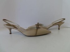 Rene Caovilla Beige Fabric/Crystal Bow Point Toe Slingbacks/Shoes EUR 40.5